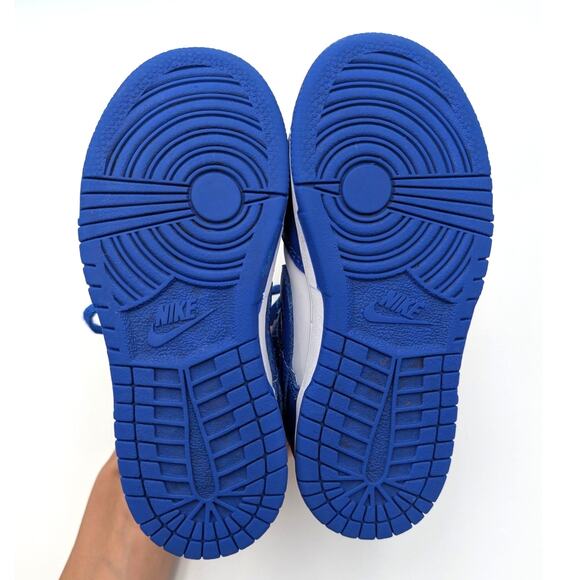 Nike Dunk Low Trainers Shoes Round Toe White Hyper Royal Size US11C EU28 - Picture 6 of 11